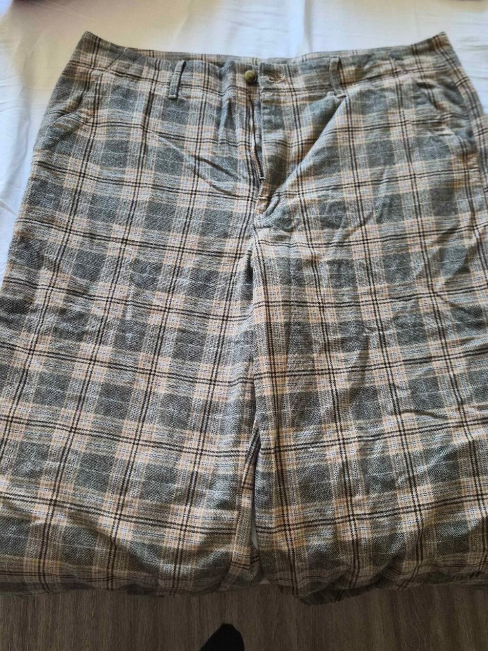 AE Super High Rise Baggy Wide Leg Plaid Pants